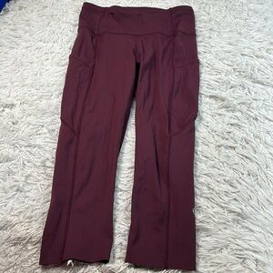 Lululemon Fast and Free High-Rise Crop II *Non-Reflective Nulux Garnet